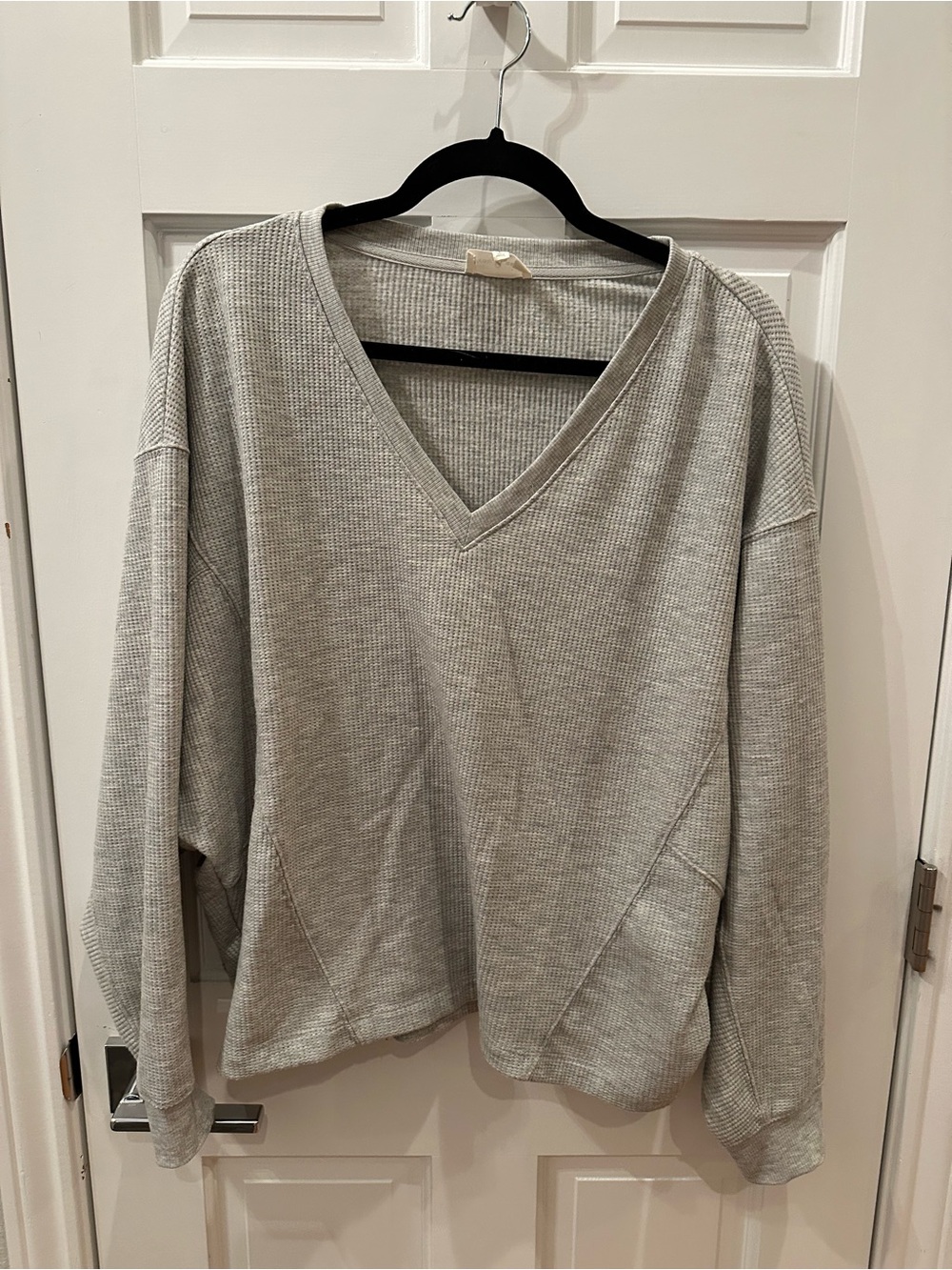 LOFT Lou and Grey Relaxed Waffle Knit V Neck Top